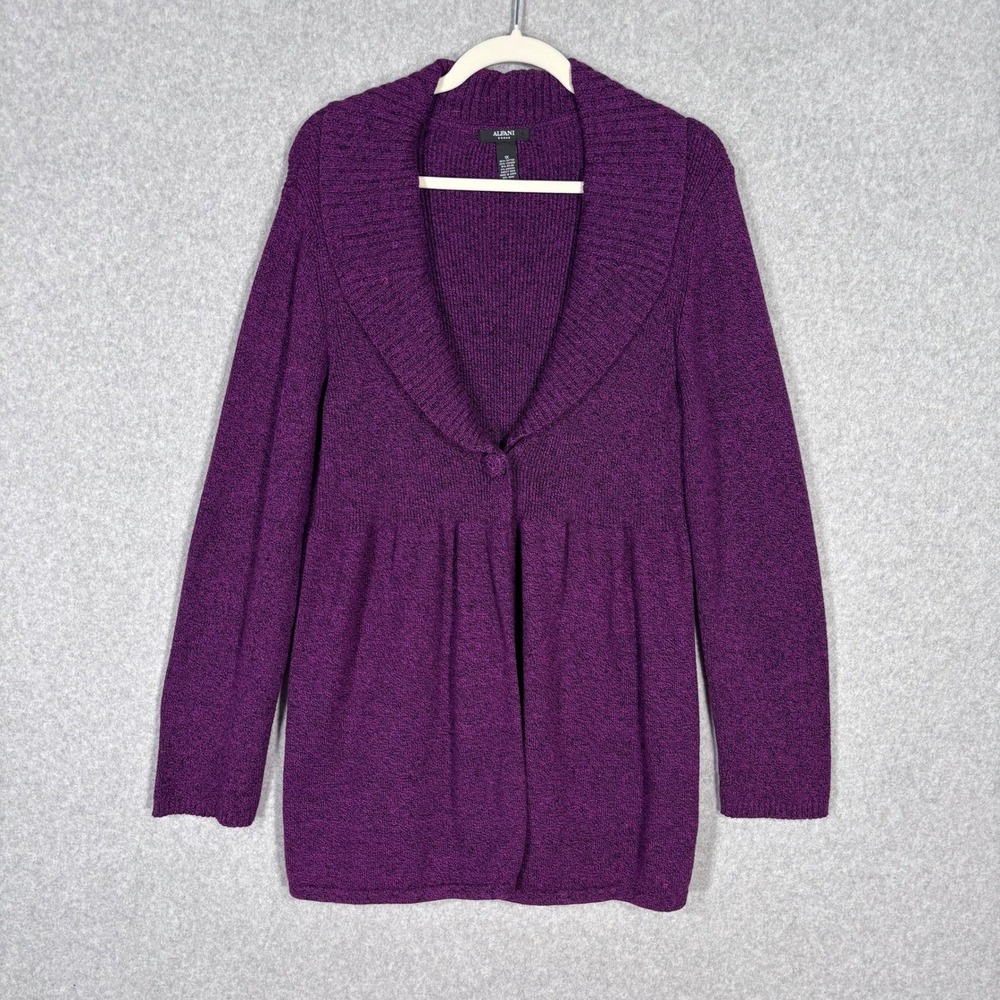 Alfani Shawl Cardigan Sweater‎ 1X Angora Rabbit Marled Tunic Artsy Cozy Quirky
